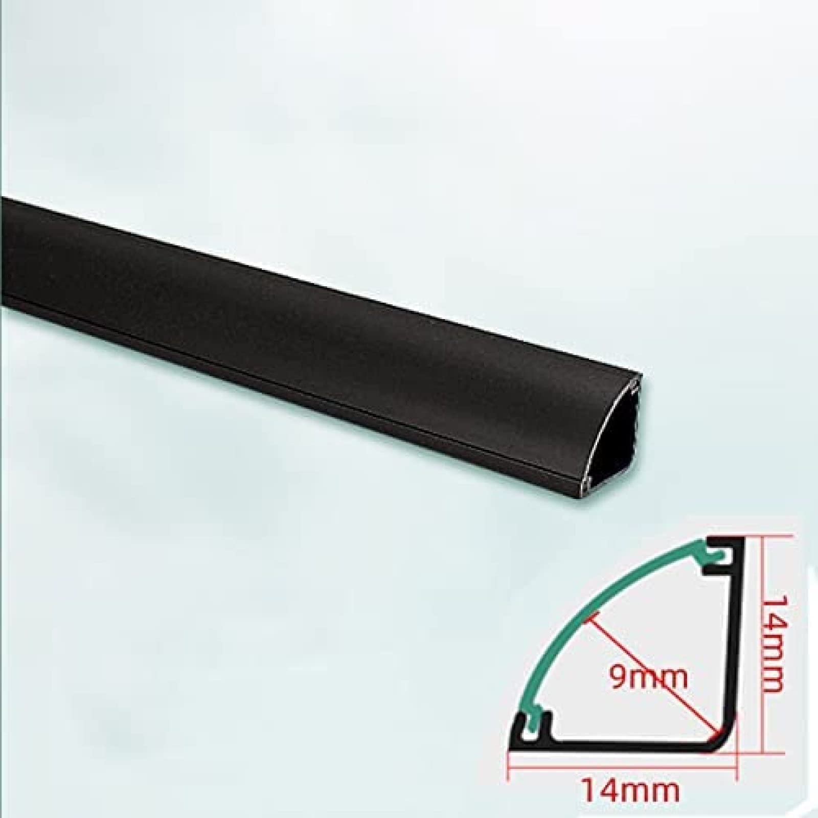 Canalina Portacavi Triangolare Ad Arco, Protezione Cavi In Pvc Ignifugo | Forte Adesivo Sul Retro, Installazione Senza Chiodi, 24x24 Mm, Marrone (Black 24x24mm)