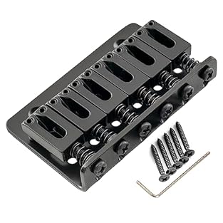 Fits 6-String electric guitar Made of metal alloy String Spacing: 52.5mm (2-1/16"); Baseplate: 65x42mm( 2-9/16x1-5/8 ");Mounting Screws Spacing:42mm Includes screws and wrench for a full set Package included: 1 pc Loaded Control Plate
