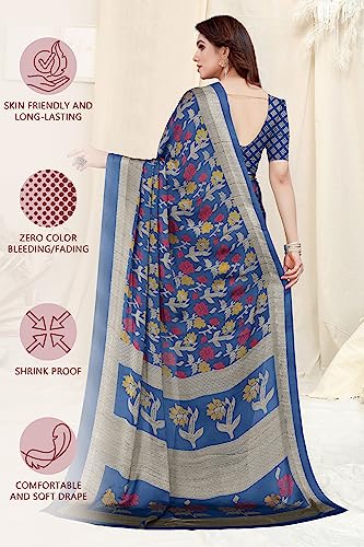 Image of MIRCHI FASHION Saree for Woman Chiffon Floral Printed | Lightweight Daily Wear Women's Sari with Unstitched Blouse Piece (Available in 20 Colors)
