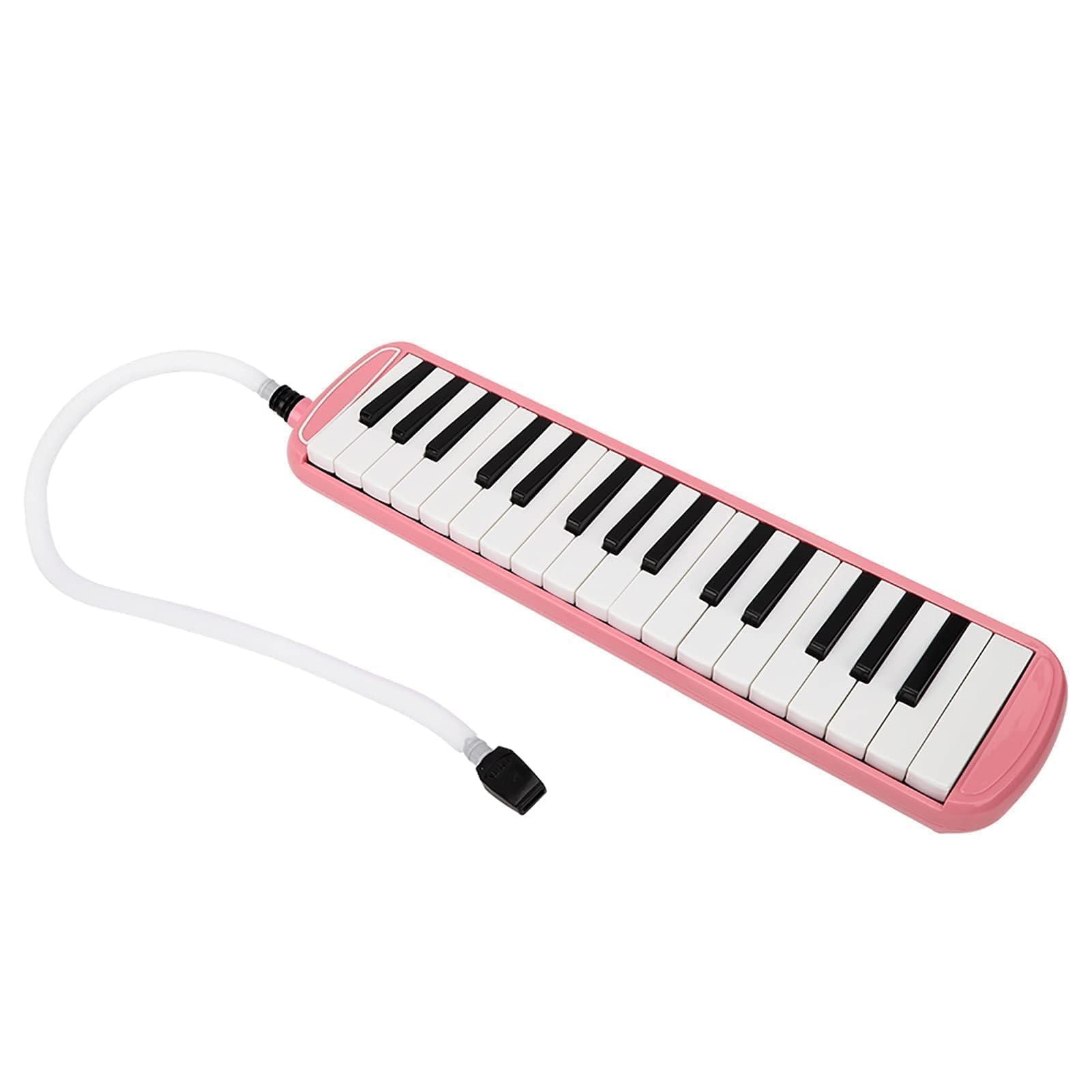 Kit Melodica a 32 Tasti, Strumento Melodica a 32 Tasti con Custodia per Bocchini per Principianti (Rosa)