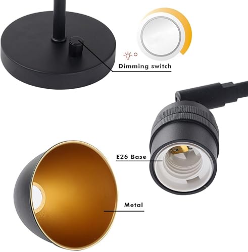 Miniatura 5 de Yosoan Lámpara de pared vintage para estantería, interruptor de encendido y apagado regulable de 1 luz, lámpara de iluminación de montaje industrial