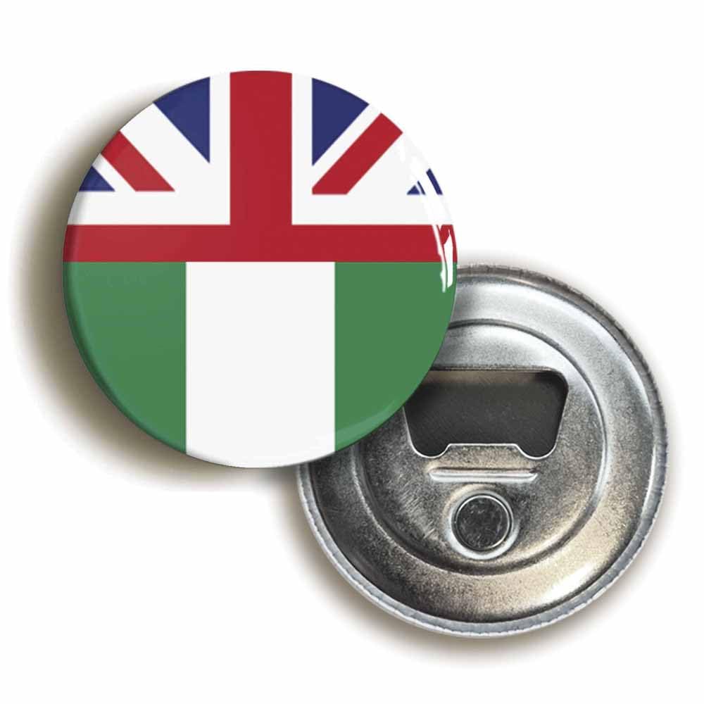 Ozorath Nigeria United Kingdom Split Flag Bottle Opener Fridge Magnet