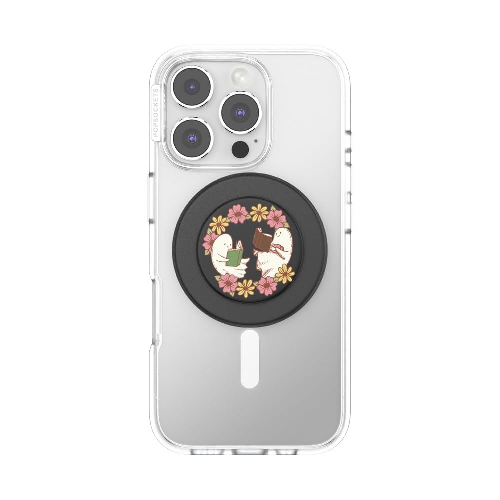 PopSockets Phone Grip for MagSafe with Kickstand, Magnetic Stand, Swappable Top, Secure Hold for iPhone MagSafe Cases, Phone & Tablet Grip - Bookish Besties