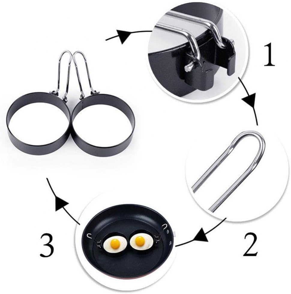 Egg Rings for Frying, for Frying Fried Egg Pancake Frying Kitchen Gadget Rings Egg Cooking Tools Omelette Kitchen Tools 2Pcs Fried Egg Ring(2pcs)