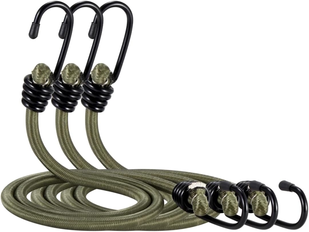 CanKing Bungee-Seile Mit Haken - 50,8 Cm, 8 Stück, Grün, Dehnbar Bis 76 Cm