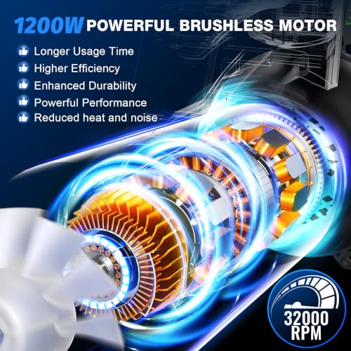 Image of Leaf Blower Cordless - Brushless Motor Electric Blower with 2 Batteries