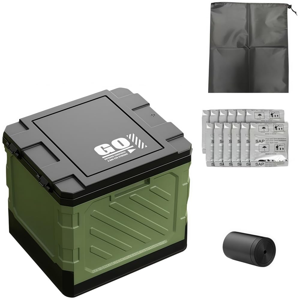 ocpcrn Portable Car Toilet for Mitsubishi Eclipse Lancer Outlander, Portable Bathroom Adults Camping, Emergency Folding Toilet, Travel Potty, Ideal for Travel, Beach, Emergencies, Green