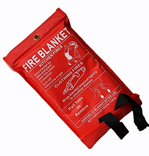 LARGE Fire Blanket, Easy to Use with Loops QUICK UNFOLDING FIRE BLANKET 1 X 1m PERFECT FOR KITCHEN OFFICE HOME GARAGE CARAVAN - Image 3
