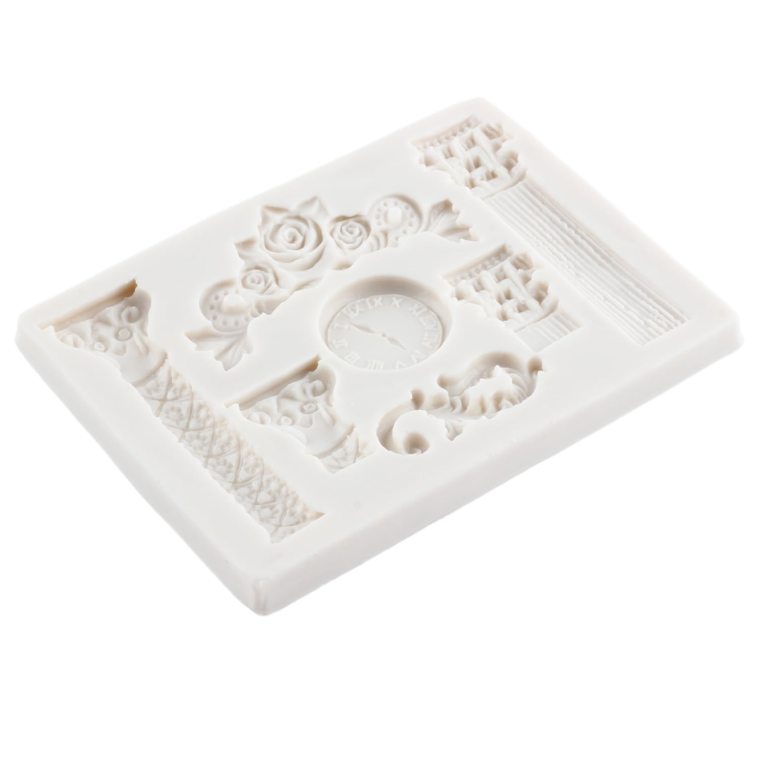 Stampo in silicone a forma di colonna romana per fondente, pilastri in marmo greco, motivo retrò europeo, orologio per cioccolatini, caramelle, decorazioni per torte, topper per cupcake,