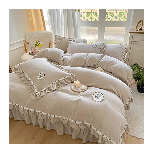 Housse de couette en velours de lait premium pour lit princesse de 1.8m