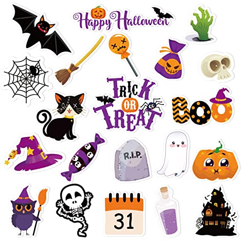 21 Pcs Halloween Gel Window Clings, Halloween Window Clings for Kids Window Stickers Decorations Pumpkins Ghosts Bats Halloween Gel Clings for Glass Windows Classroom Home Party Decor -  Glenmal, Glenmal-Clings-0005