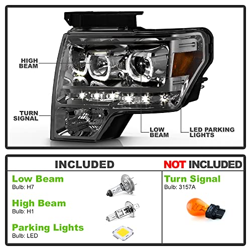 ACANII LED Halo Projector Headlights for 2009-2014 Ford F-150 - Image 3
