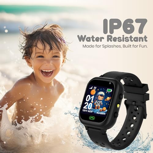 Image of GameSir Q15 Kids Smart Watch - 1.44 inch TFT Display | 3G /4G SIM Support | GPS Tracking & Two-Way Calling | Water Rasistence| Learning & Gaming Apps Smartwatch for Boys & Girls-(Black)