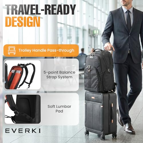 Image of Everki EKP121-1 Atlas Checkpoint Friendly 13-Inch to 17.3-Inch Laptop Backpack Adaptable Compartment (EKP121),Black