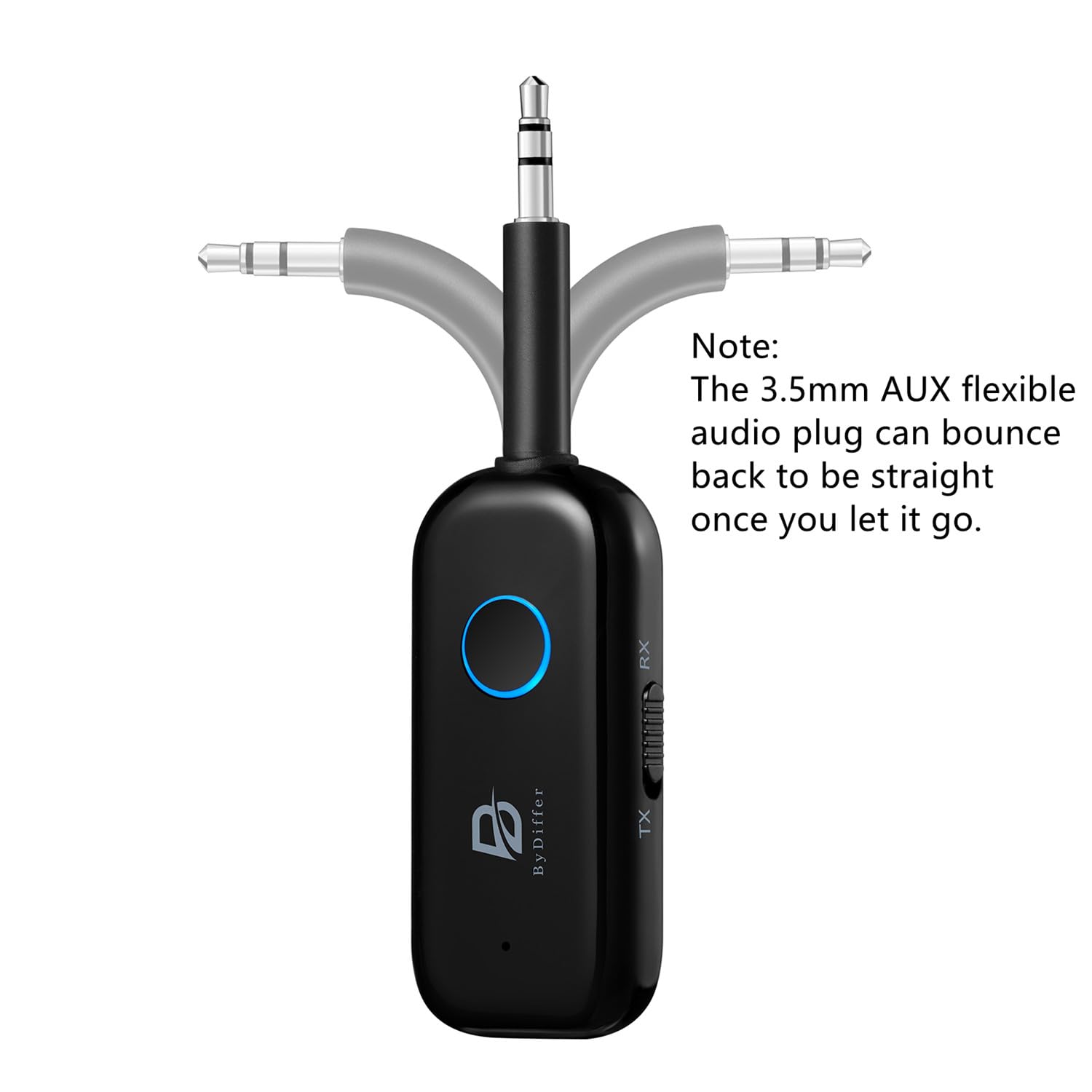 Transmetteur audio Bluetooth 5.2 pour TV, émetteur de casque Bluetooth, 2 connexions appareils BT, prise auxiliaire de 3,5 mm, adaptateur casque pour voiture/home stéréo, noir