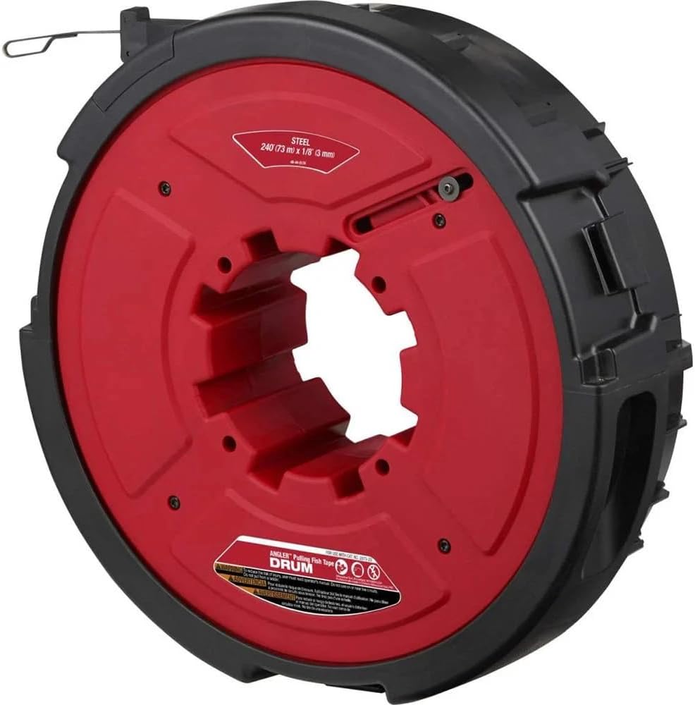 240 ft Steel Fish Tape Pulling Cartridge FOR Milwaukee 48-44-5178 M18 Fuel Angler 1/8 Inch Steel Fish Tape Replacement Cartridge with Anti Catch Tip