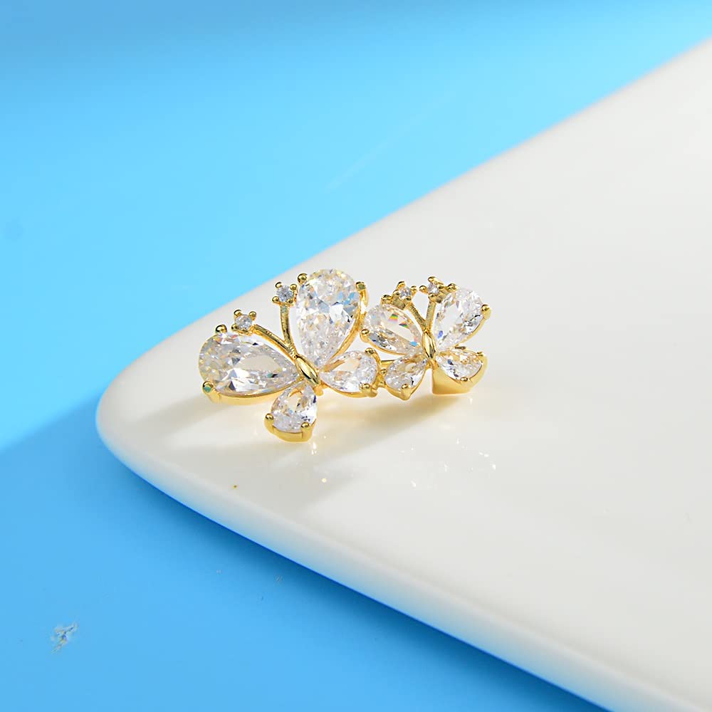 Kleine Broschen aus Zirkonia für Damen, Kragennadel, Schmuckmaterial