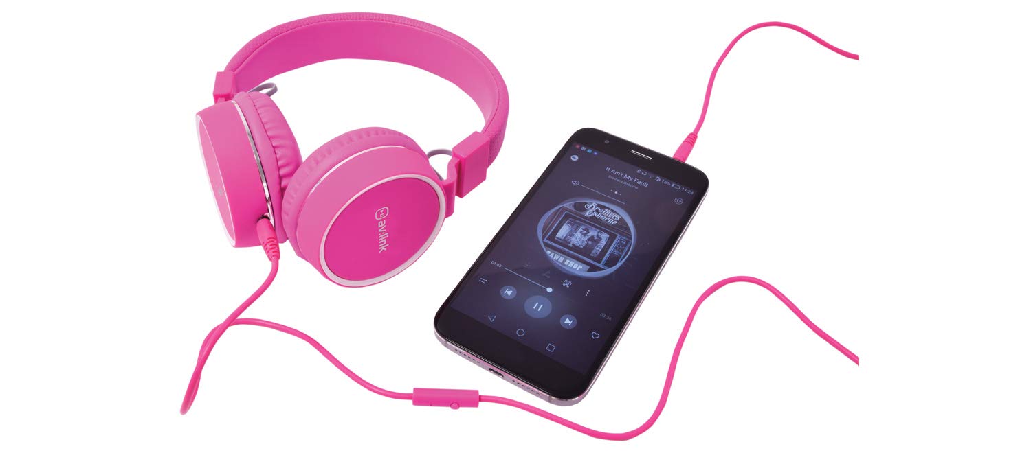 AV:Link | Multimedia Headphones with In-line Microphone | Pink - Image 4