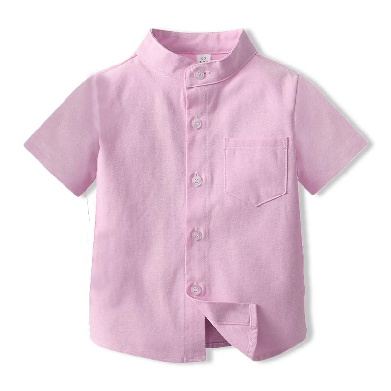 Summer Toddler Baby Boys Short Sleeve Buttons Casual Blouse Tops Formal Dress Shirt