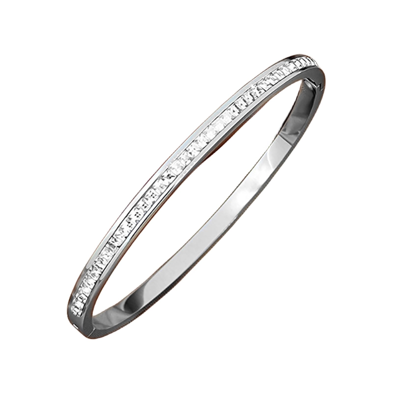 ChoistilyRhinestone Bangle Bracelets for Women Cubic Zirconia Classic Tennis Bracelet Fashion Simple Cuff Bangle Bracelets Sparkly Bridal Bracelet for Wedding Jewelry Gift for Women Girls