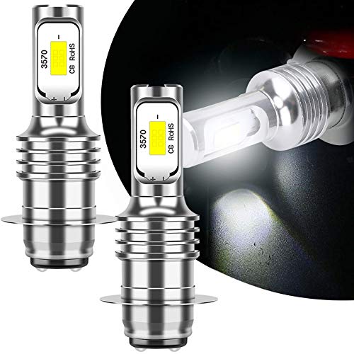 H6 LED HeadLight Bulbs White Light Fits For Yamaha YFZ450R Rhino 700 Raptor YFM660 High&Low Beam, Dual functions