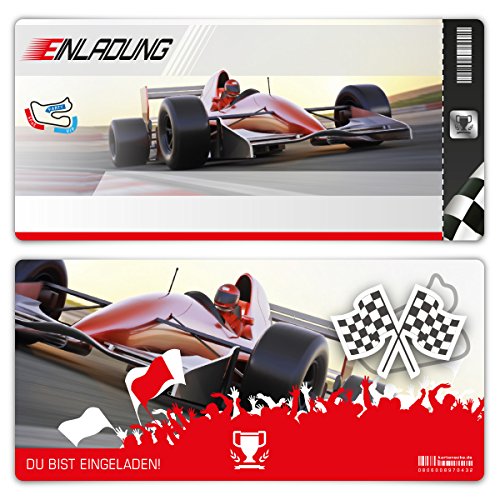Einladungskarten Erwachsene Geburtstag 12 Stück Einladungen Karten - Formel Ticket Cover