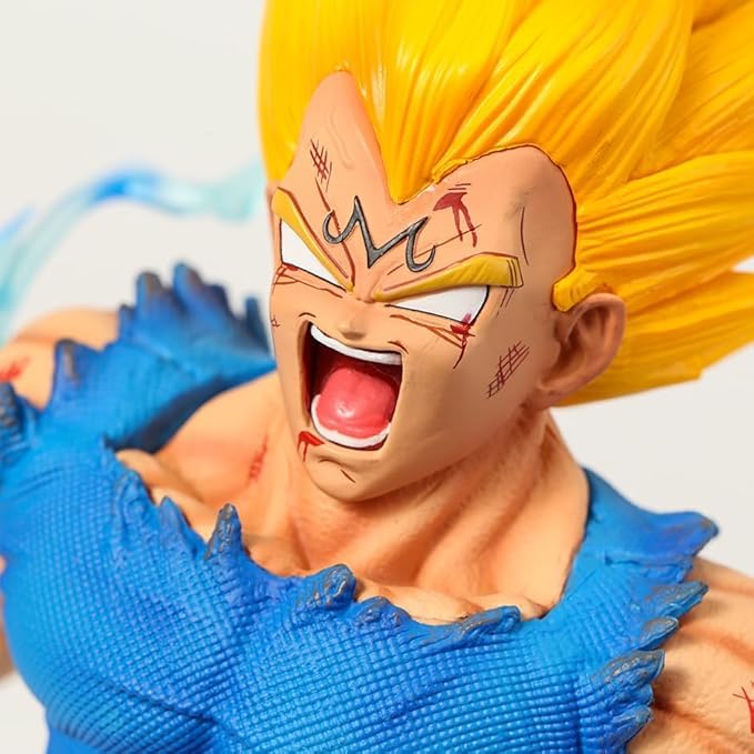Image of Majin Vegeta IV in Super Saiyan Mode Action Figure - Dragon Ball Z Collectible, 25cm Miniature PVC Toy, Special Edition Figurine for Anime Lovers, Car & Desk Ornament