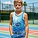 Xnshcedy Shark Boys Tank Tops for Preschool Kids Sleeveless Vest,Sea Undershirts for Age 5-6 Children Cool Under Shirts for Child Casual Vest for Back to School Gifts