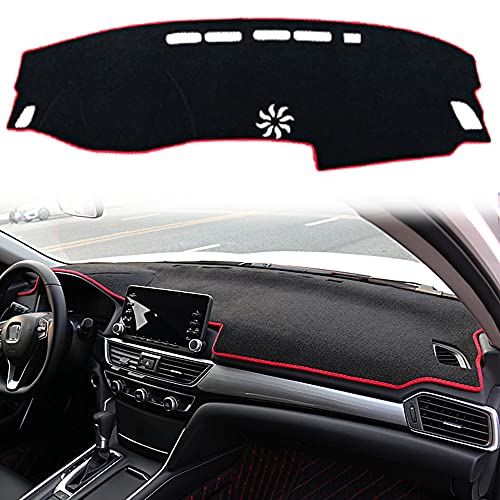 Xhq For Honda Accord Dashboard Sunshade Mat Cover Fit For Accord 2018 2019 2020 2021 2022 Nonslip No Glare Dash Protect Cover Without Hud Function (Red Edge) #TOP1