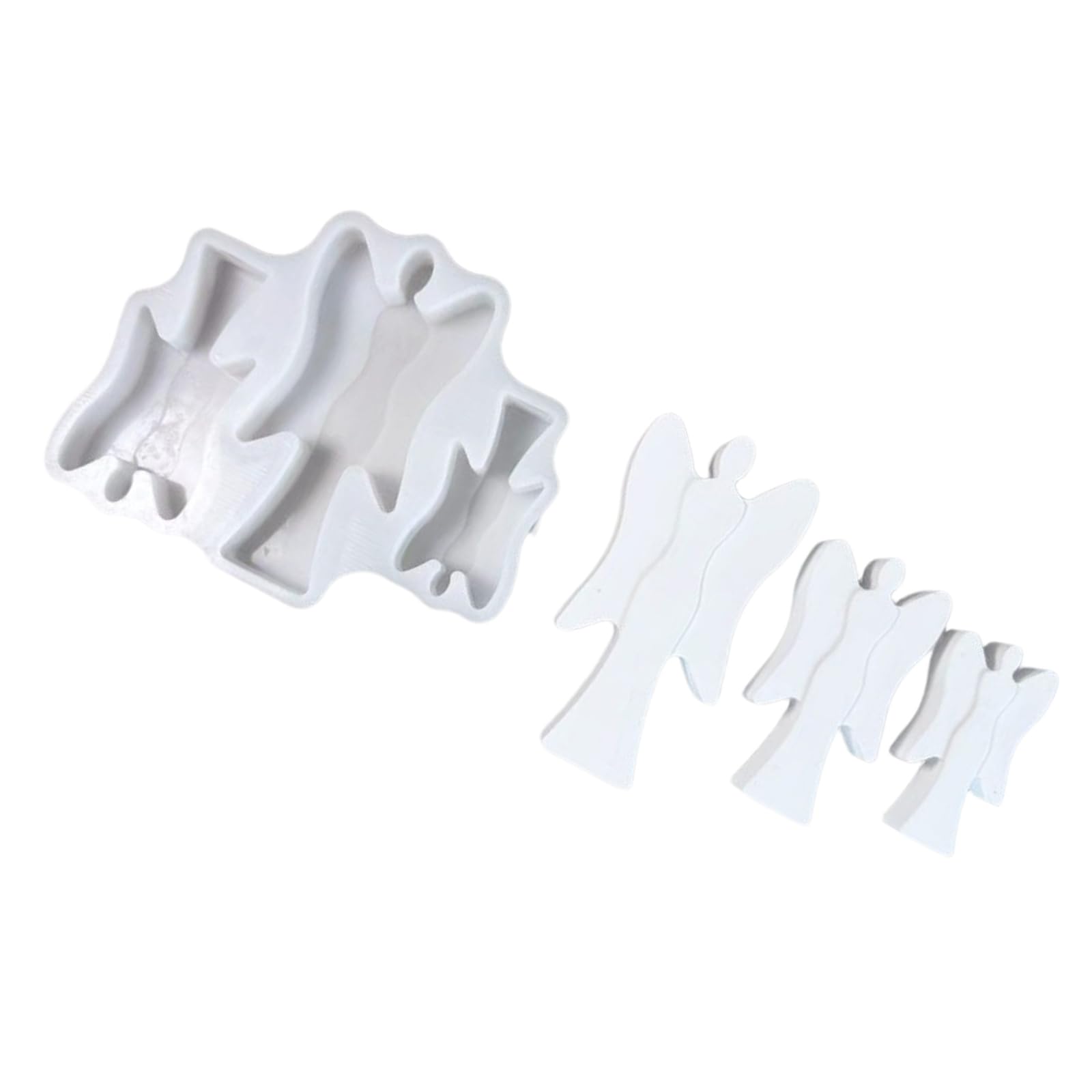 Tsophreniq Silicone Angelic Figurine Food Grade Flexible for Resin Cement Plasters Craft Three Silicone Easy Releases