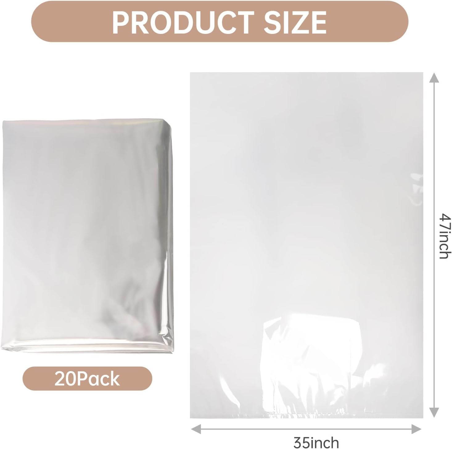 Belinlen 20 Pack Extra Large Cellophane Bags for Gift Baskets 35x47 Inches image 2
