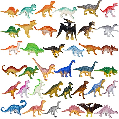 FANTESI 39 Stück Dinosaurier Figuren Spielzeug, Klein Dino Figuren Dinosaurier Spielzeug Klein Mini Dinosaurier Figuren Sammlung Dinos Spielzeug Cover