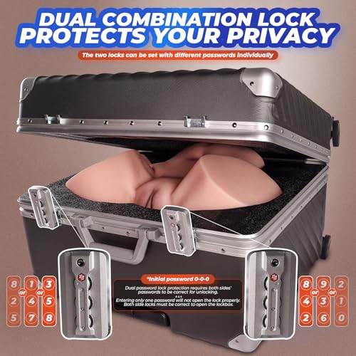 Image of Discreet Sex Doll Male Masturbator with Luggage, 36LB Realistic Skin Texture Female Big Ass & Pussy Adult Sex Toy with 2 Hole Deeper Vagina & Tight Anal, Torso Sex Dolls for Orgasm (Flesh)