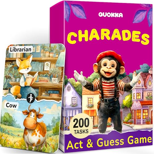 QUOKKA Charades Games for Kids Ages 4–8 – Charades for Kids 8-12 and Family — 200 Act and...