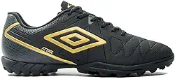 Chuteira Umbro Society Attak Eternal Preto e Dourado