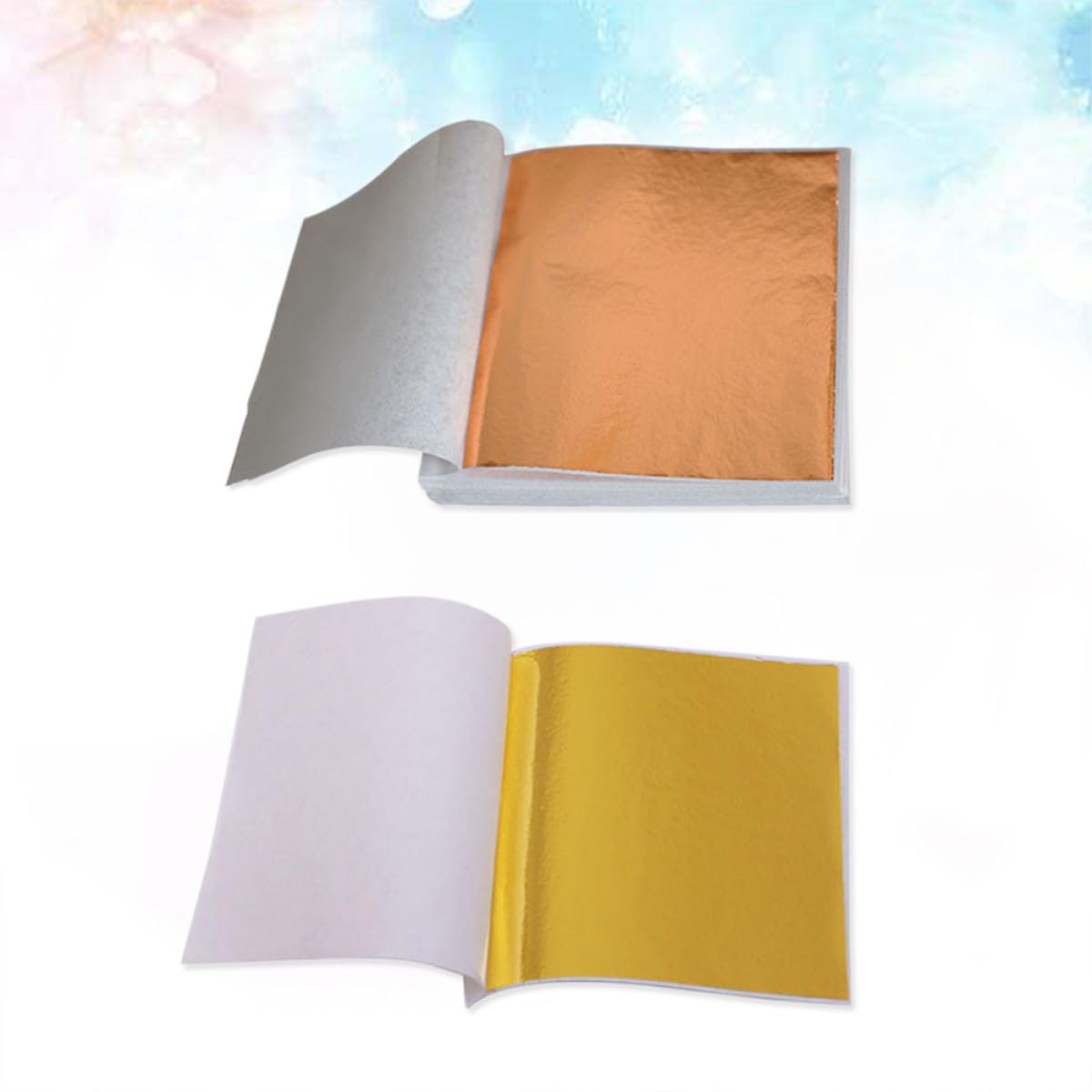 STOBOK 600blätter Imitationsblattgold Papier Gold Und Gold Für Maniküre Basteln Kunst Gilding Und Dekoration Für Projekte Möbel Und Makeup
