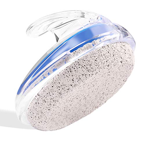 CAREHOOD Pumice Stone for Feet with Holder - Corn Callus Remover and Foot file Pedicure Exfoliator for Dead Skin, Dry Skin, Hard Skin, Heels, Elbows, Hands (Pumice Stone with Palm Holder Blue)