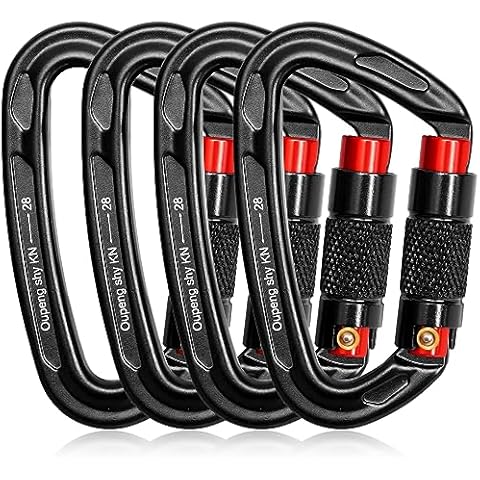 Auto Locking Carabiner Clips - 28KN (6172lbs) Heavy Duty Caribeaners ，4PCS Large Carabiner Clip for Keychains，Hammock，Camping, Gym, Hiking, Outdoor ，Dog Leash Cover