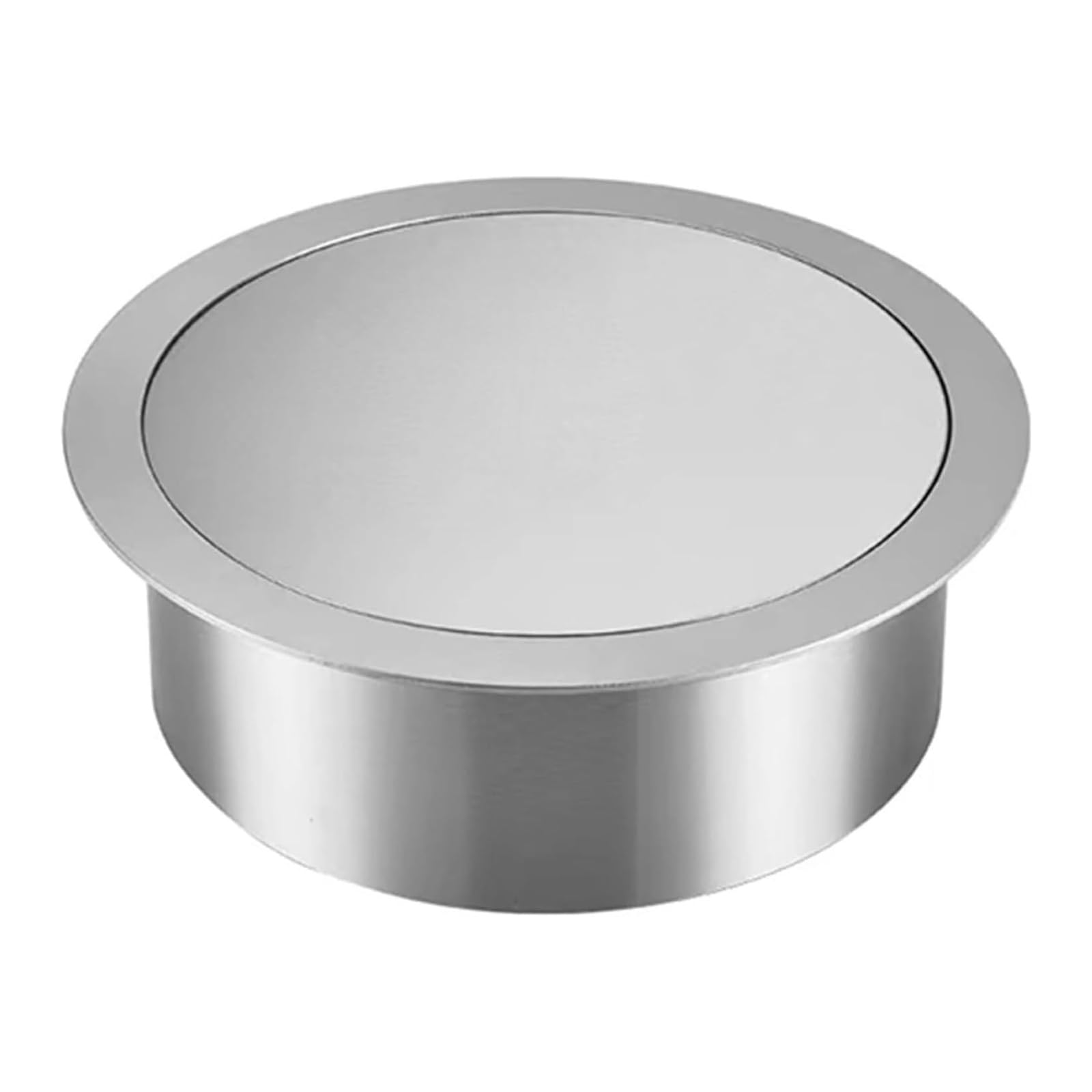 DFGHNBVC Trash Bin Lid 304 Stainless Steel Trash Can Cover Trash Grommet Kitchen Sink Embedded Trash Can Lid Built-In Countertop Swing Cover,Silver-130Mm