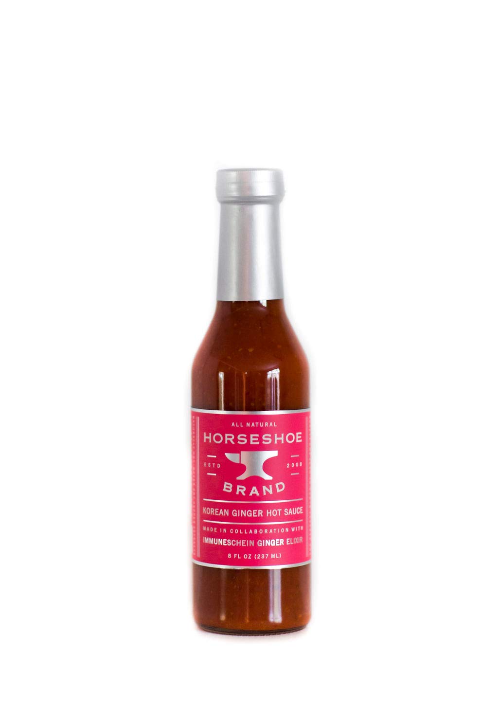 Korean Ginger Hot Sauce, 8oz Bottle of Horseshoe Brand Artisan Hot Sauce, Korean Cooking Sauce