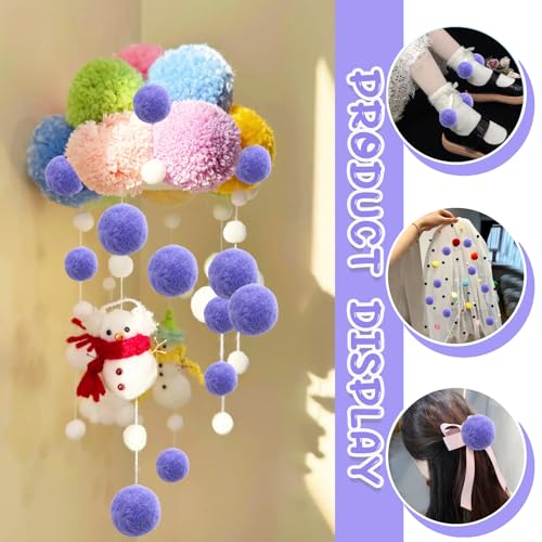 image for TOAOB THE ONE AND ONLY BABY TOAOB 30pcs Large Pom Poms 2 Inch Light Pu