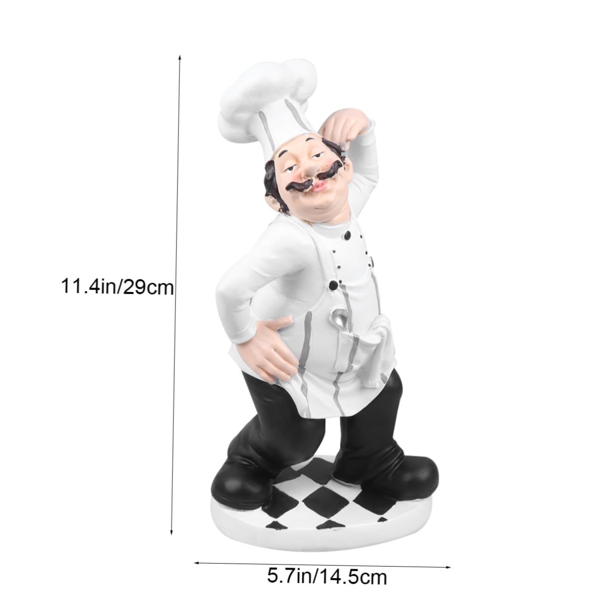 Ornamento Chef in Resina Decorativo, Statua Chef da Cucina Stabile, Scultura Mini Cuoco per Casa, Ristorante e Bistrot, Soprammobile Divertente per Arredamento Tavolo