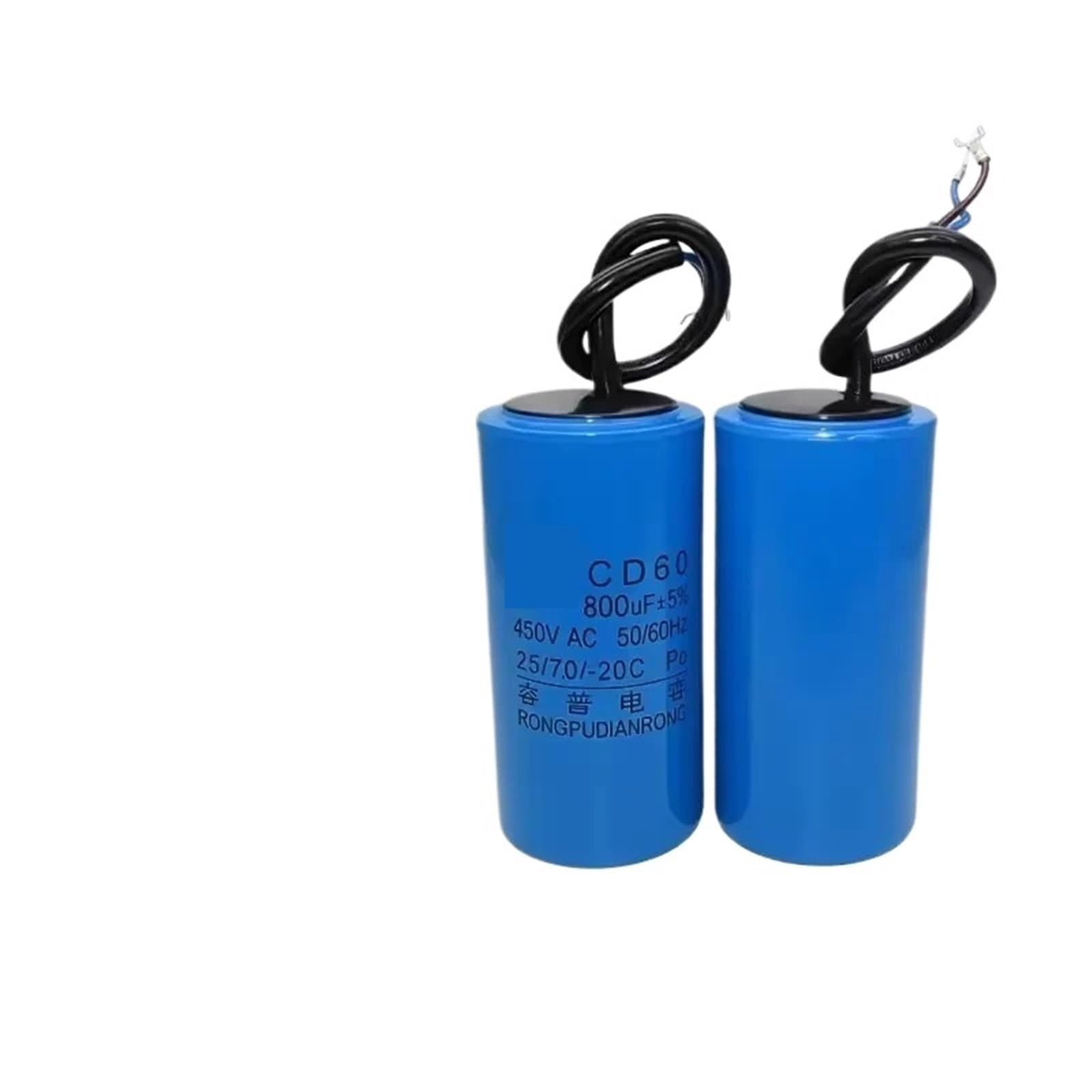 Condensador de arranque CD60, 450V, 75UF, 100UF, 150UF, 200UF, 250UF, 300UF, 350UF, 400UF, 500UF, 800UF, condensador de arranque de Motor, 2 uds.