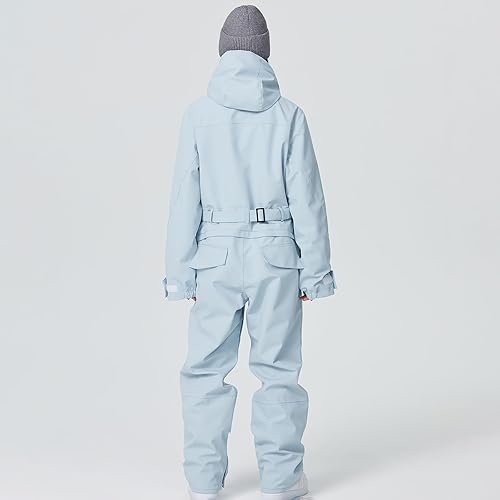 Miniatura 9 de ALSOGO Trajes de esquí de una pieza para mujer impermeables aislados con cinturón desmontable para deportes de nieve