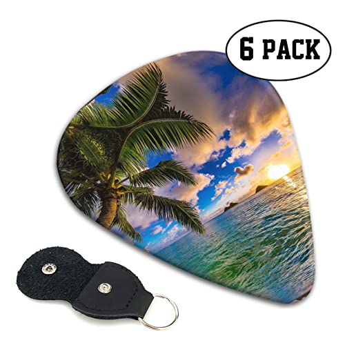 Lot de 6 médiators pour guitare acoustique, guitare électrique, basse, ukulélé Tropical Hawaii Palm Tree Ocean Sea… - Les Beatles, Paul McCartney, John Lennon, RIngo Starr, George Harrison Lot de 6 médiators pour guitare acoustique, guitare électrique, basse, ukulélé Tropical Hawaii Palm Tree Ocean Sea… – Image 3