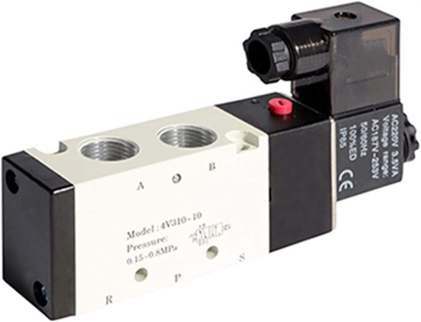 IEUMJNAT DC12V 24V Pneumatic Solenoid Valve 4V310-10 Muffler 4mm 6mm 8mm 10mm 12mm Quick Fitting AC110v 220v Useful(10mm Fittings,AC110V)