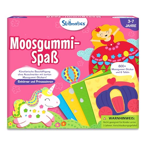 Skillmatics Kunstaktivität - Spaß mit Schaumstoff Einhörner und Prinzessinnen, Schmutzfreie Aufkleberkunst für Kinder, Bastelsets, kreative DIY-Aktivitäten, Geschenke für im Alter von 3, 4, 5, 6, 7
