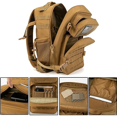 Image of QT&QY 25L /45L Military Tactical Backpack For Men Molle Daypack 3 Day Bug Out Bag Hiking Rucksack With Bottle Holder