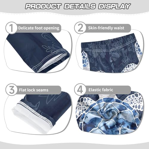 Toddler Girls Leggings Printed Yoga Pants Leggings Blue White Sea Turtle for Kids3