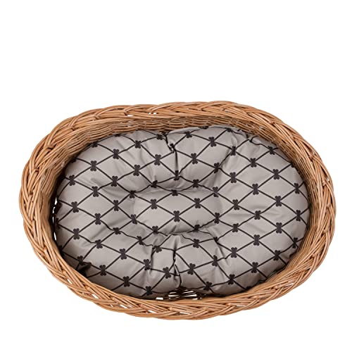 Hundekorb aus Weide in Naturfarbe, Tierkorb, Katzenkorb (Beige, 100x75 H27)